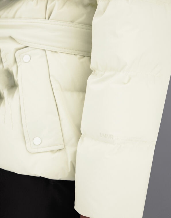 Herno Belted High Neck Puffer Jacket In White