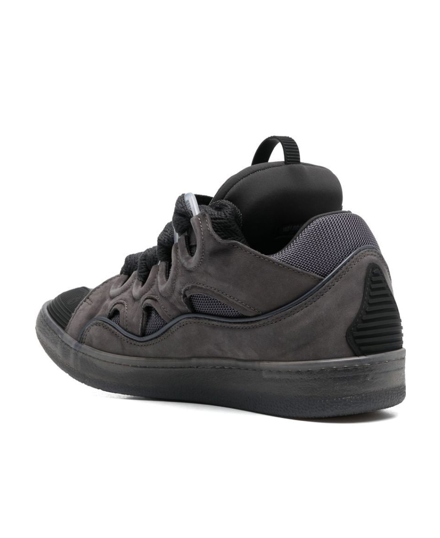 Lanvin Curb Lace-up Sneakers In Black