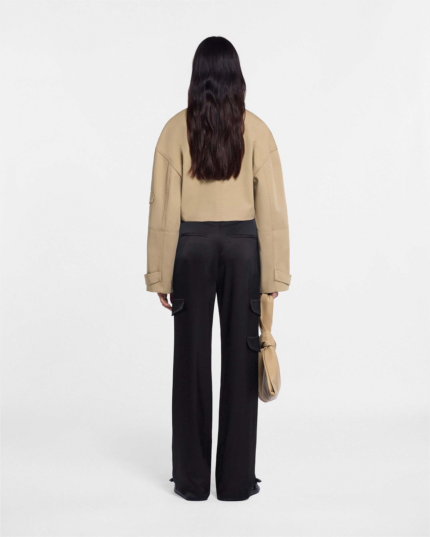Nanushka Bracha Cropped Shirt Jacket In Nude