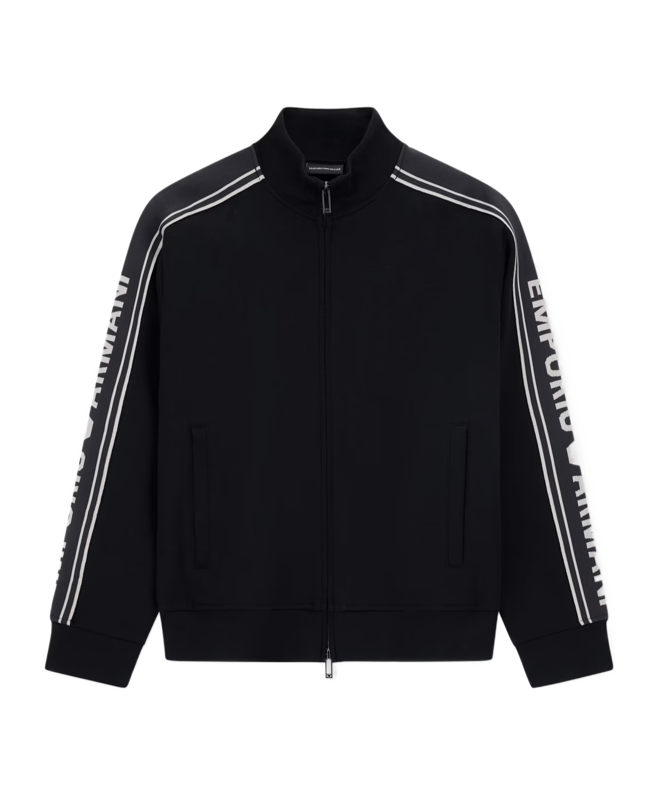 Emporio Armani Zipper Sweatshirt In Black