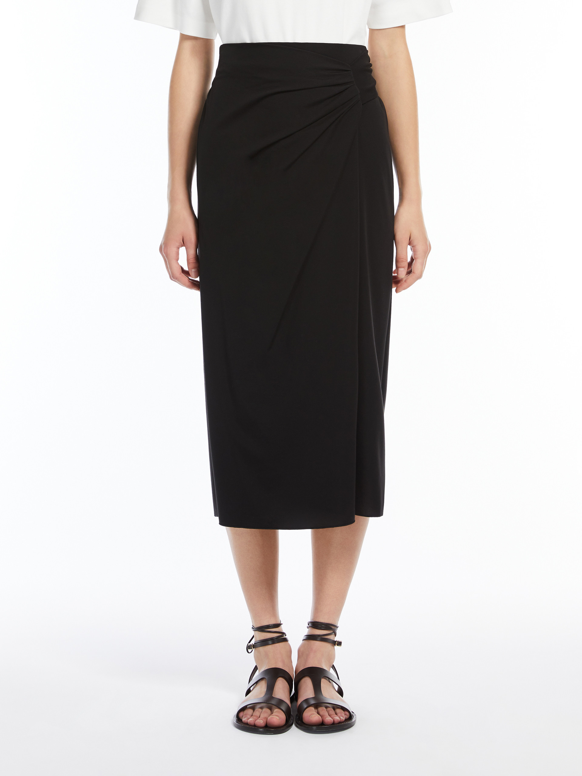 Weekend Max Mara Mid-length Jersey Skirt In Black