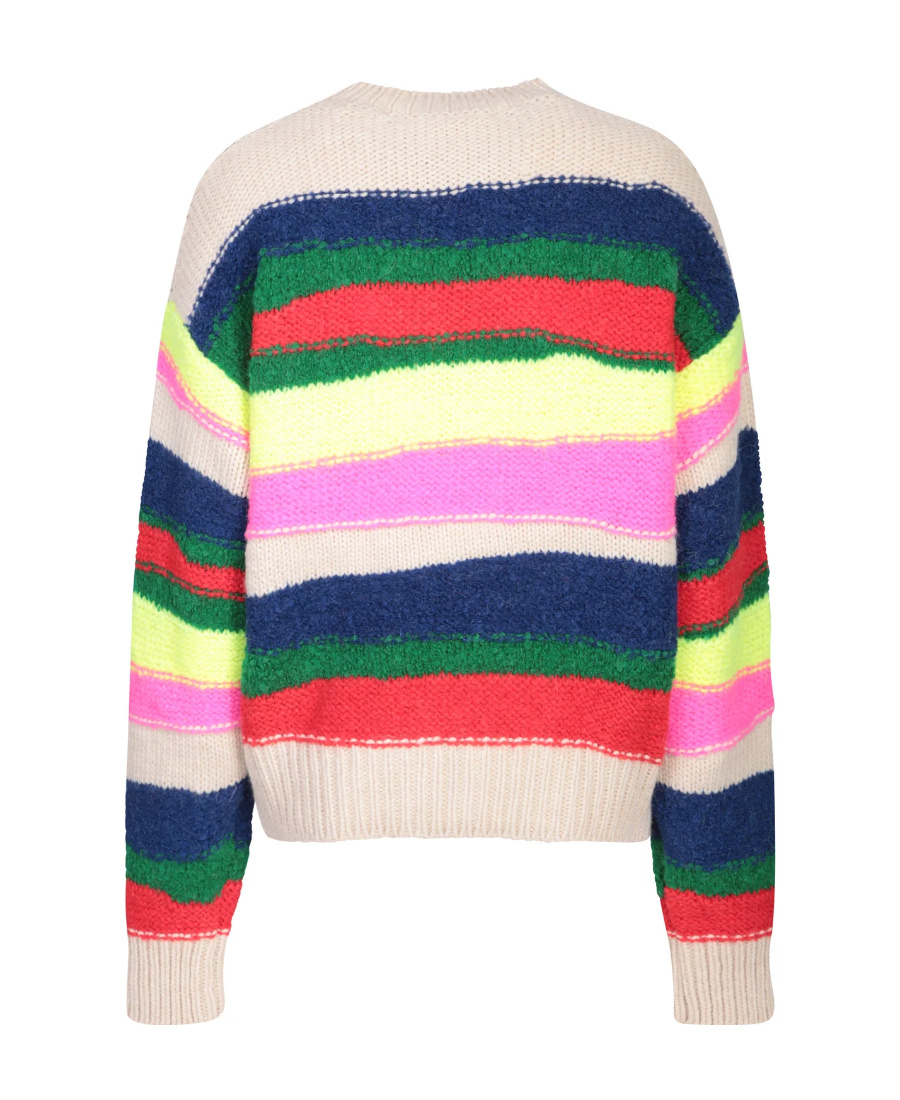 DSQUARED2 DSQUARED2 HORIZONTAL-STRIPE CHUNKY-KNIT CREWNECK JUMPER