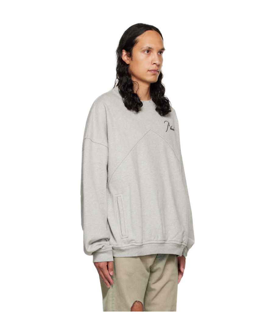 Rhude Logo Round-necked Sweater In White