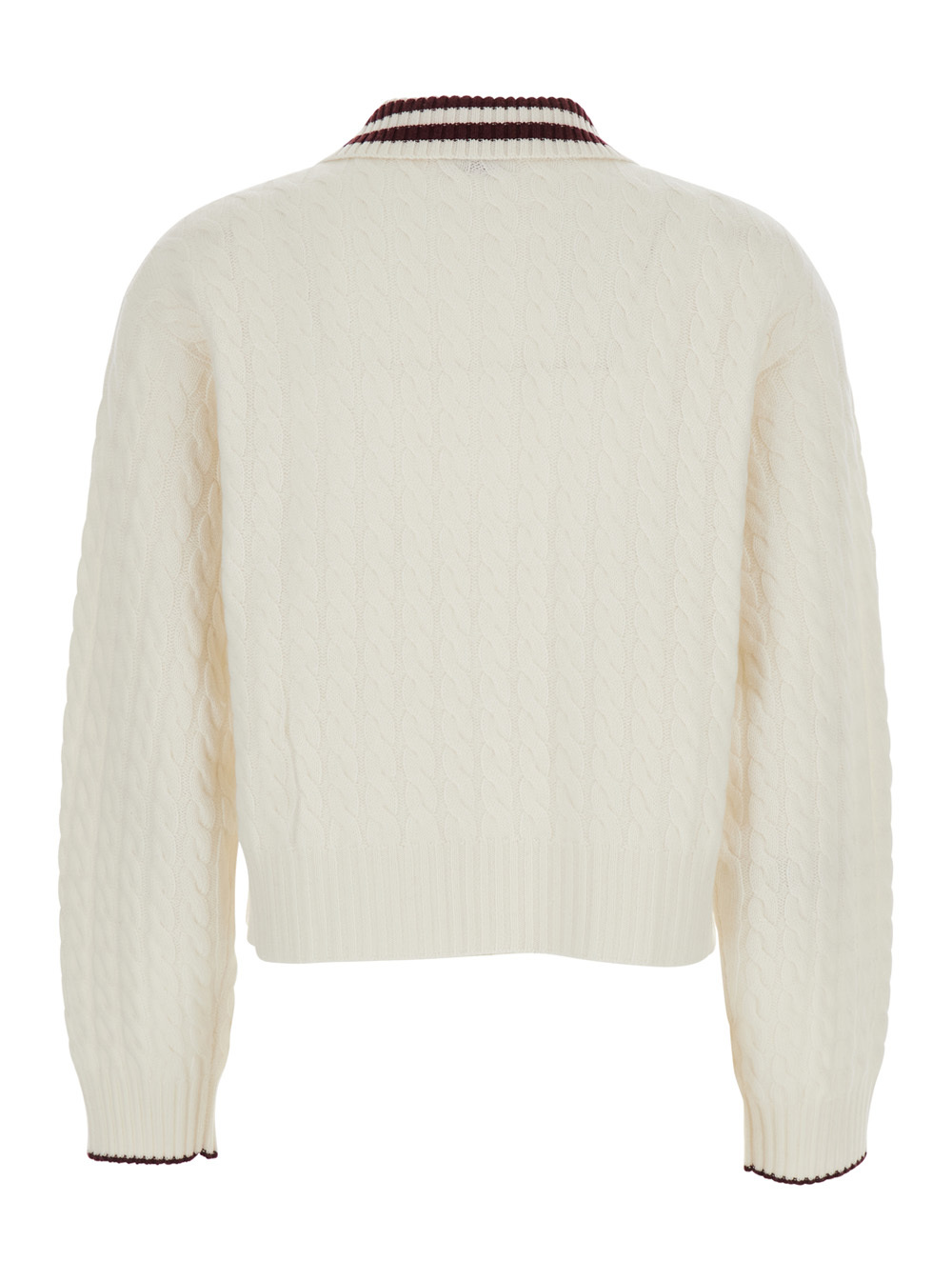 Brunello Cucinelli Cable-knit Polo-neck Sweater In Neutral