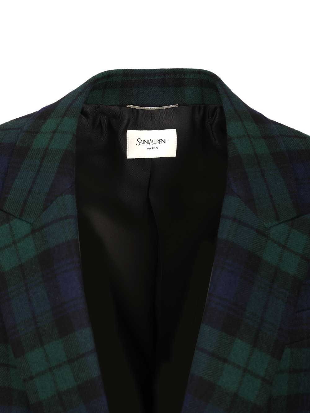 Saint Laurent Lapel Long-sleeved Suit Jacket In Multi