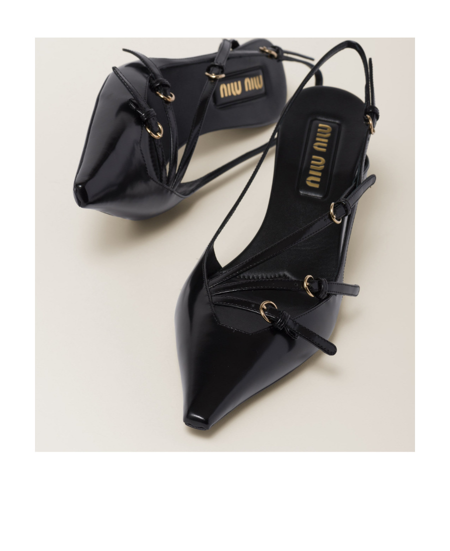 Miu Miu Buckle-embellished Slingback Pumps In Black