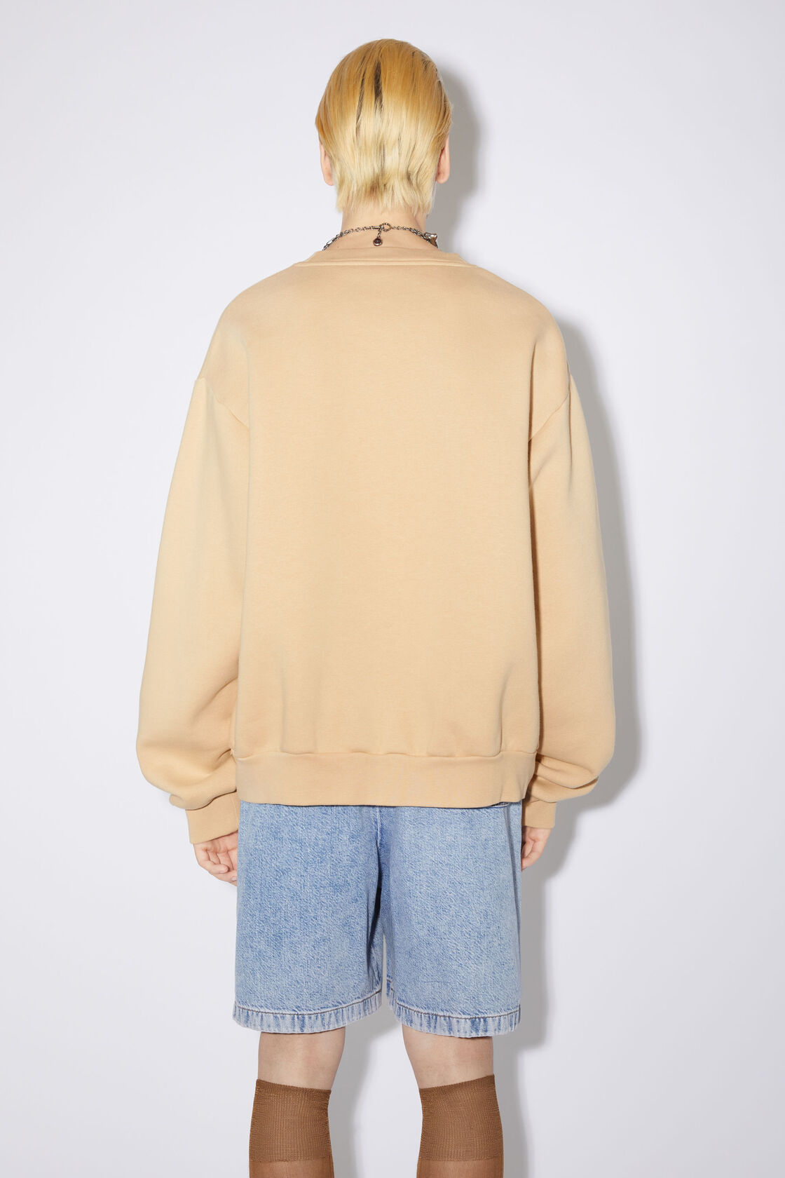 Acne Studios Brushed-fleece Crew-neck Sweatshirt In Nude