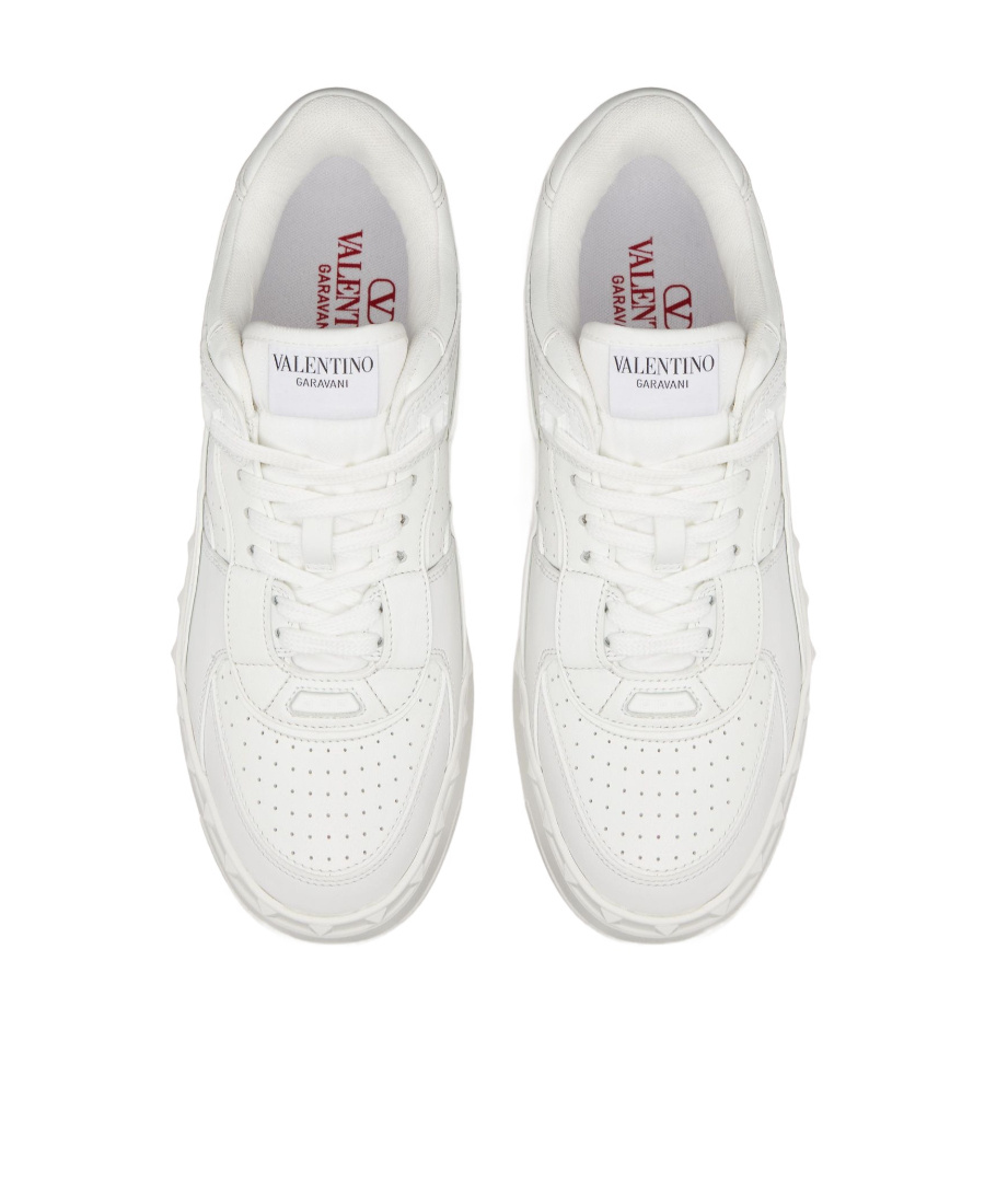 Valentino Freedots Xl Leather Platform Sneakers In White