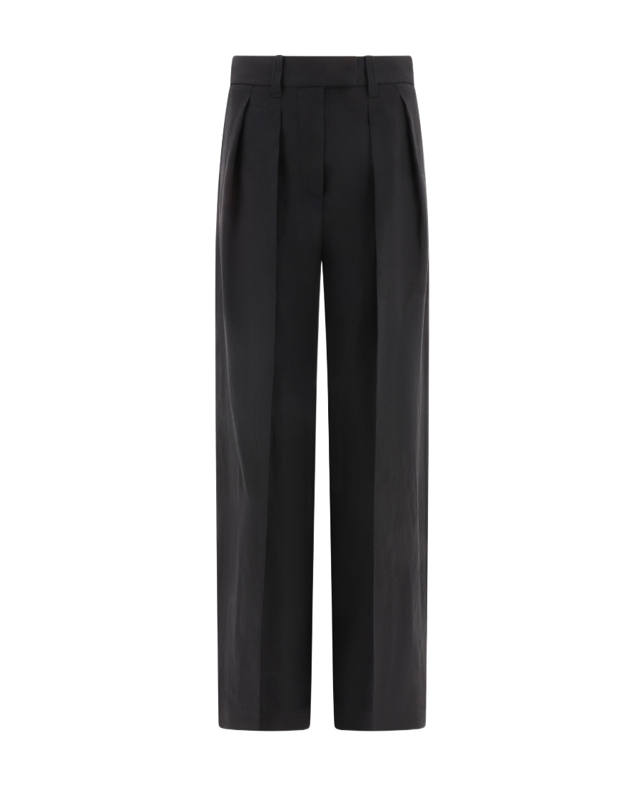 Brunello Cucinelli Pleated Straight-leg Trousers In Black