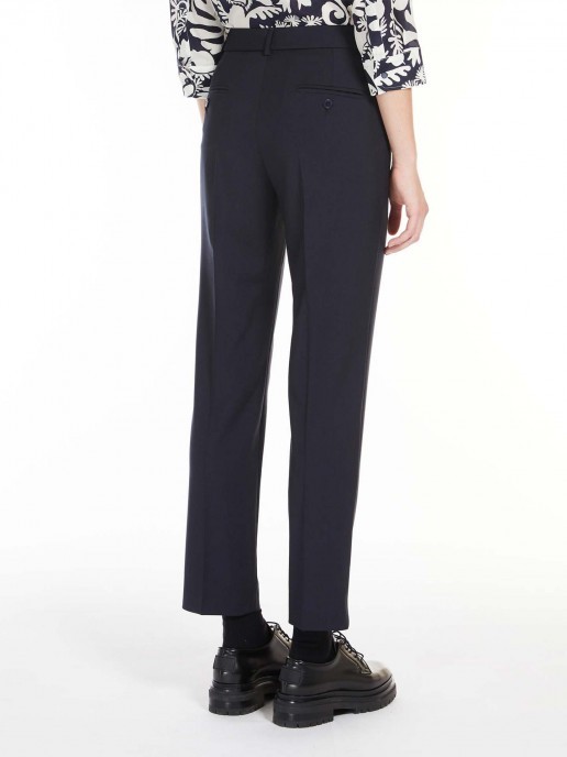 Weekend Max Mara Plain Plain Straight Casual Pants In Black