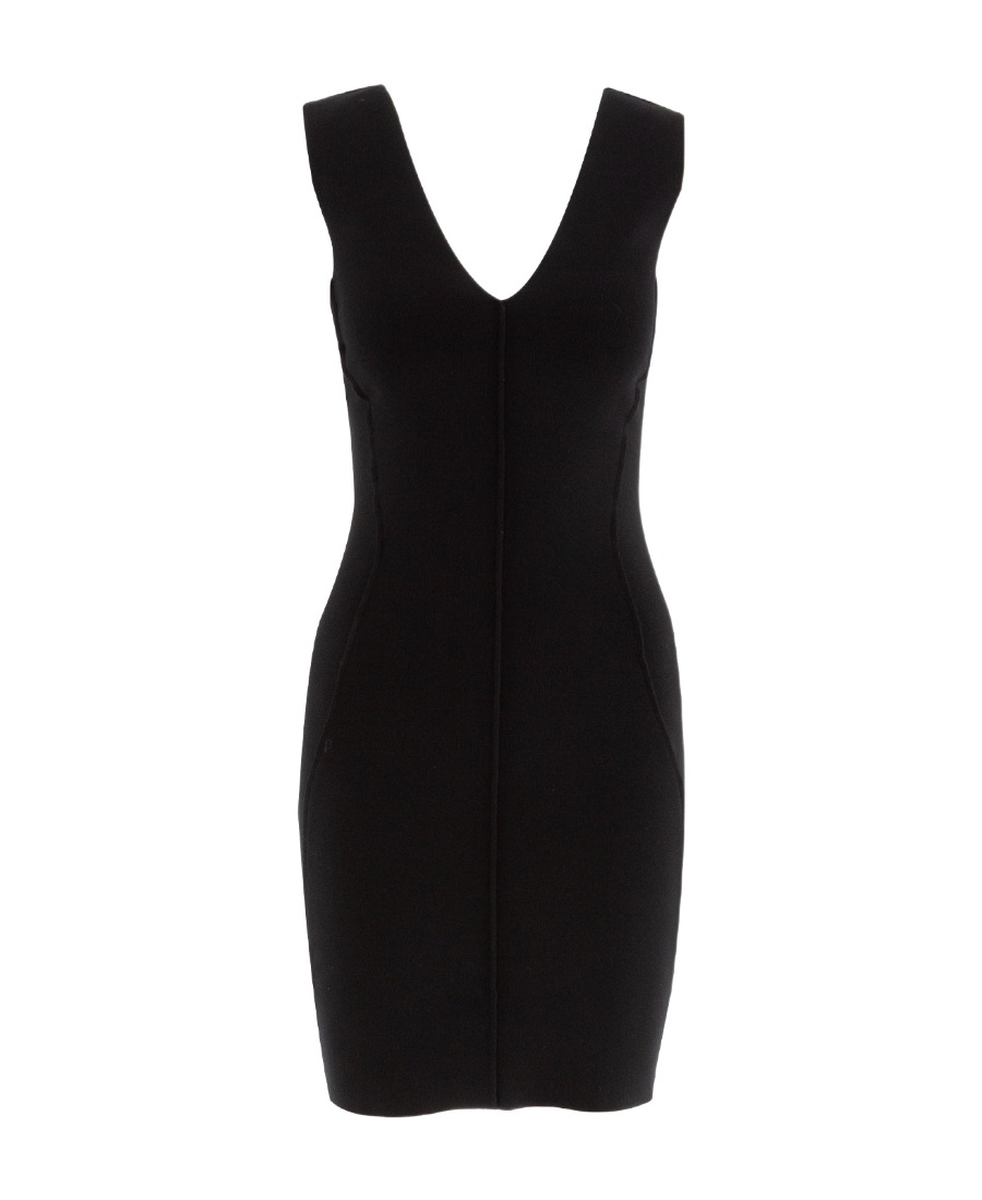 Shop Rick Owens Thank V-neck Midi Dress In Black