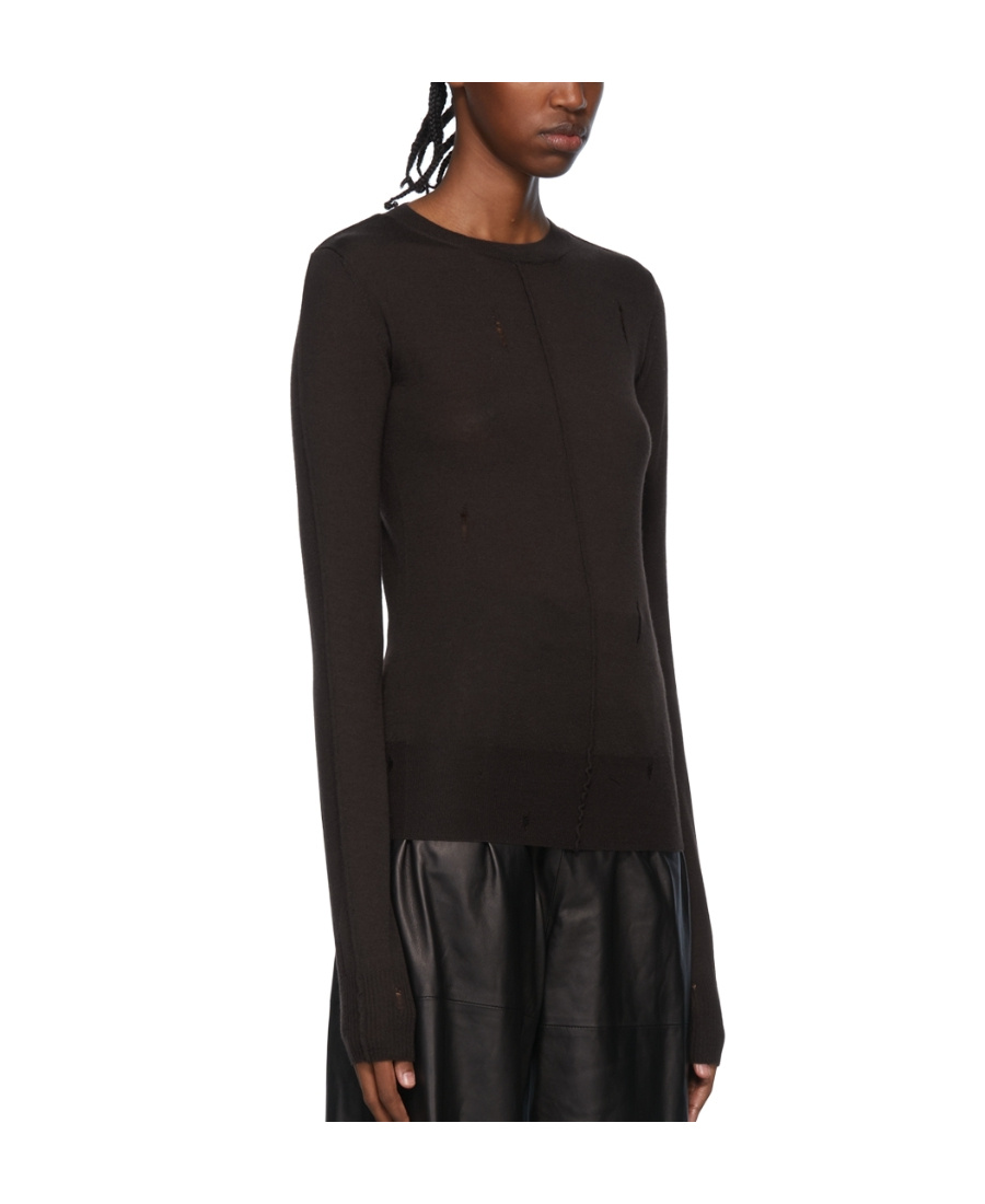 Amiri Brown Cashmere Sweater In Black