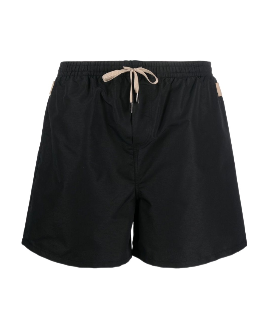 Jacquemus Logo Patch Swim Shorts In Black