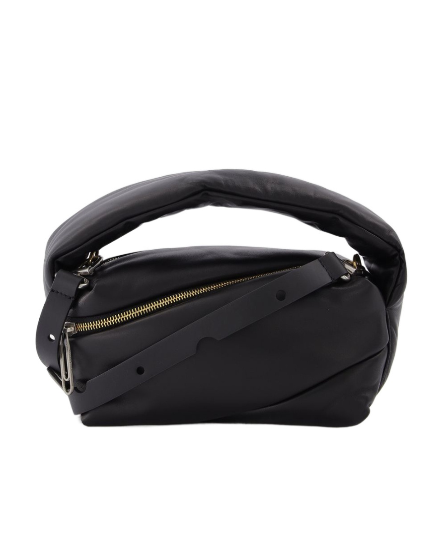 Off-white Pump Padded Strapped Tote Bag In Black