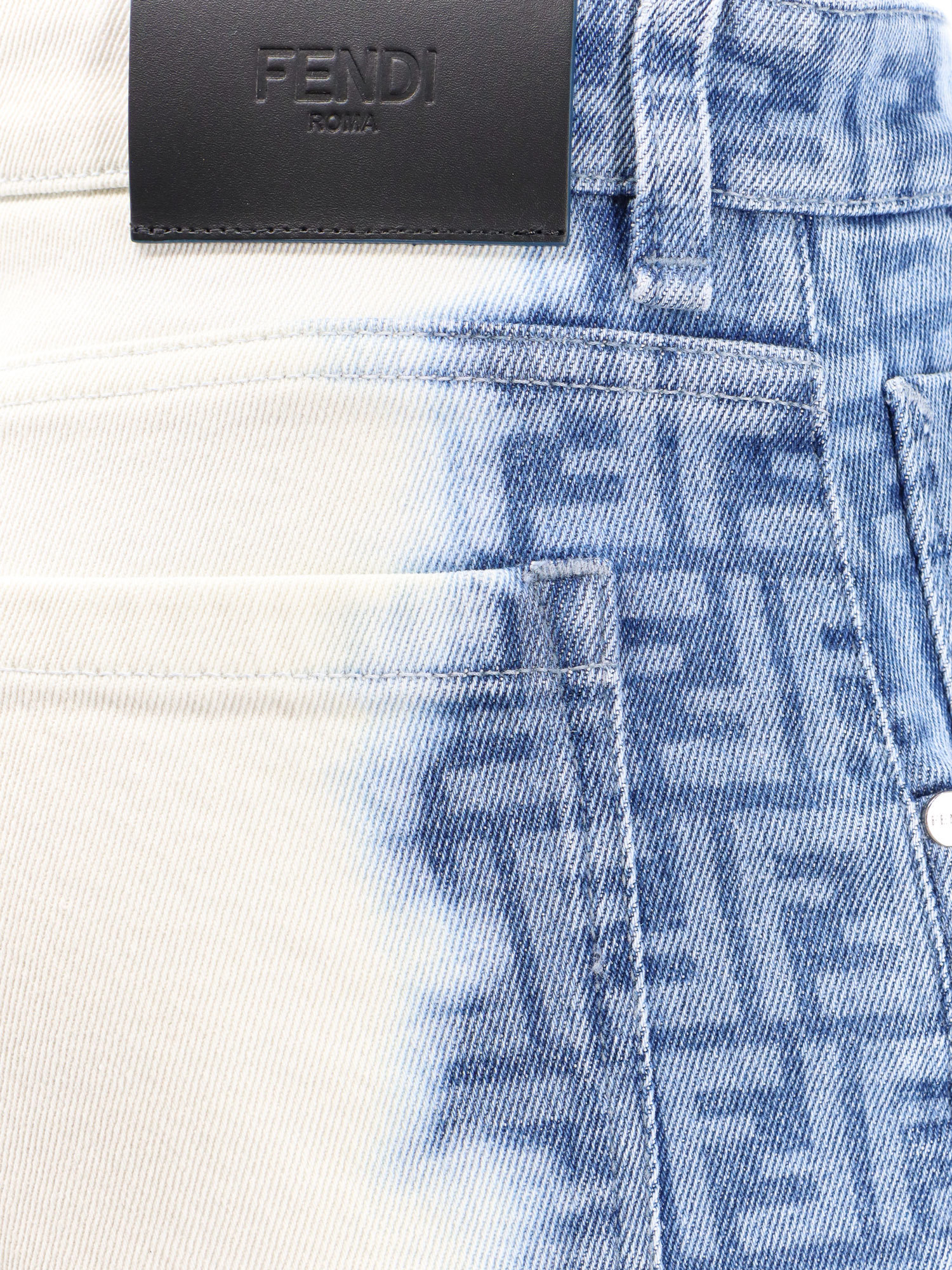 Fendi 'denim Fade Bermuda Shorts With In White