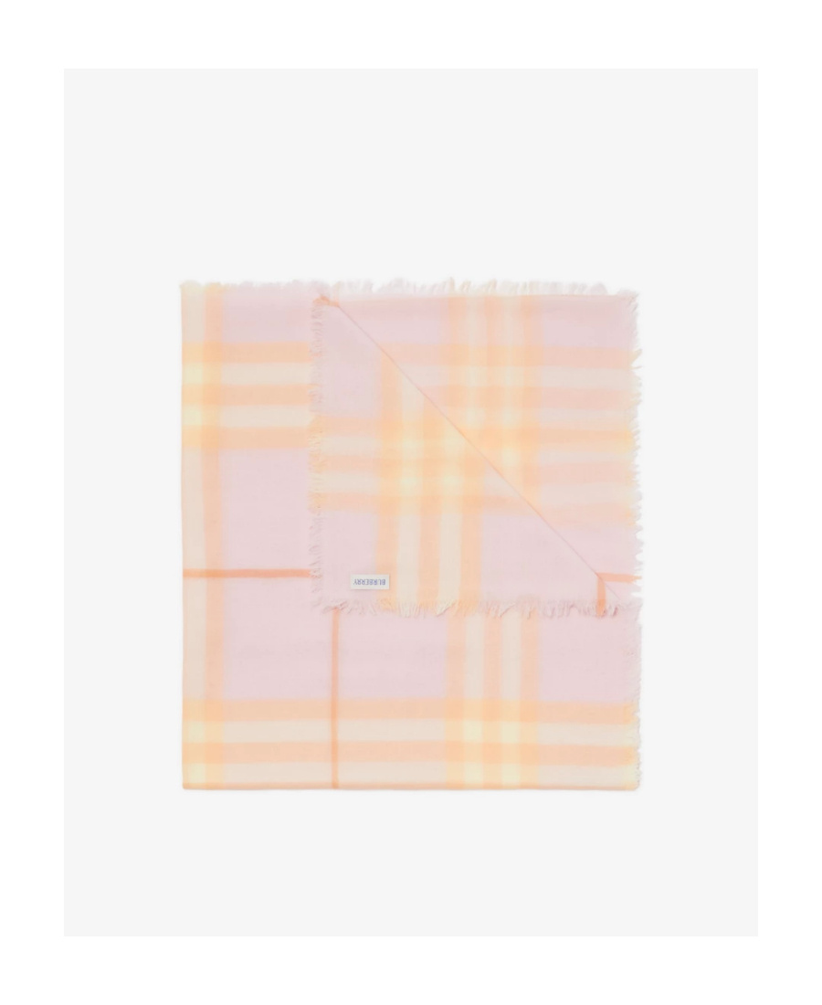 Burberry Check-print Wool Scarf In Nude