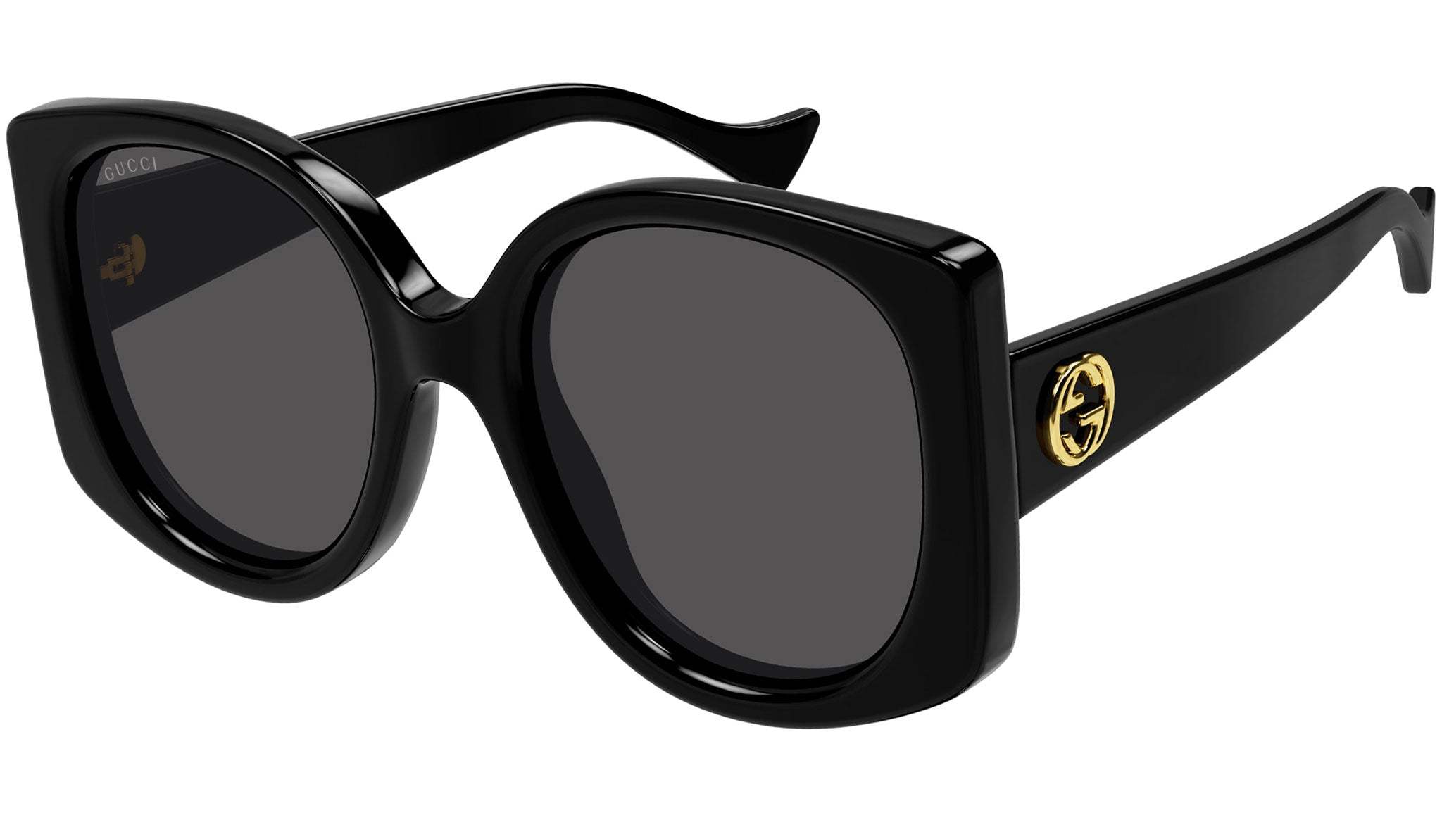 Gucci Womens Black Gc002055 Gg1308s Round-frame Acetate Sunglasses In Black