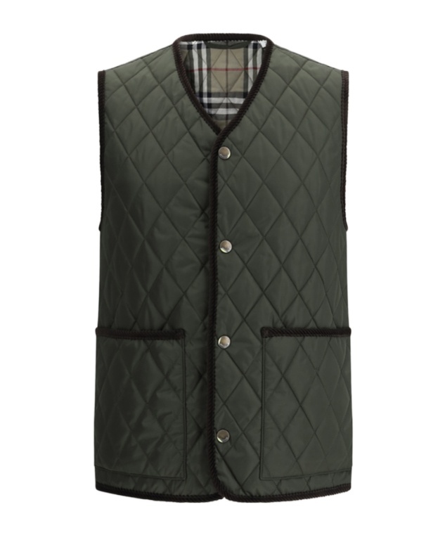 Shop Burberry Quilted Vest In Black