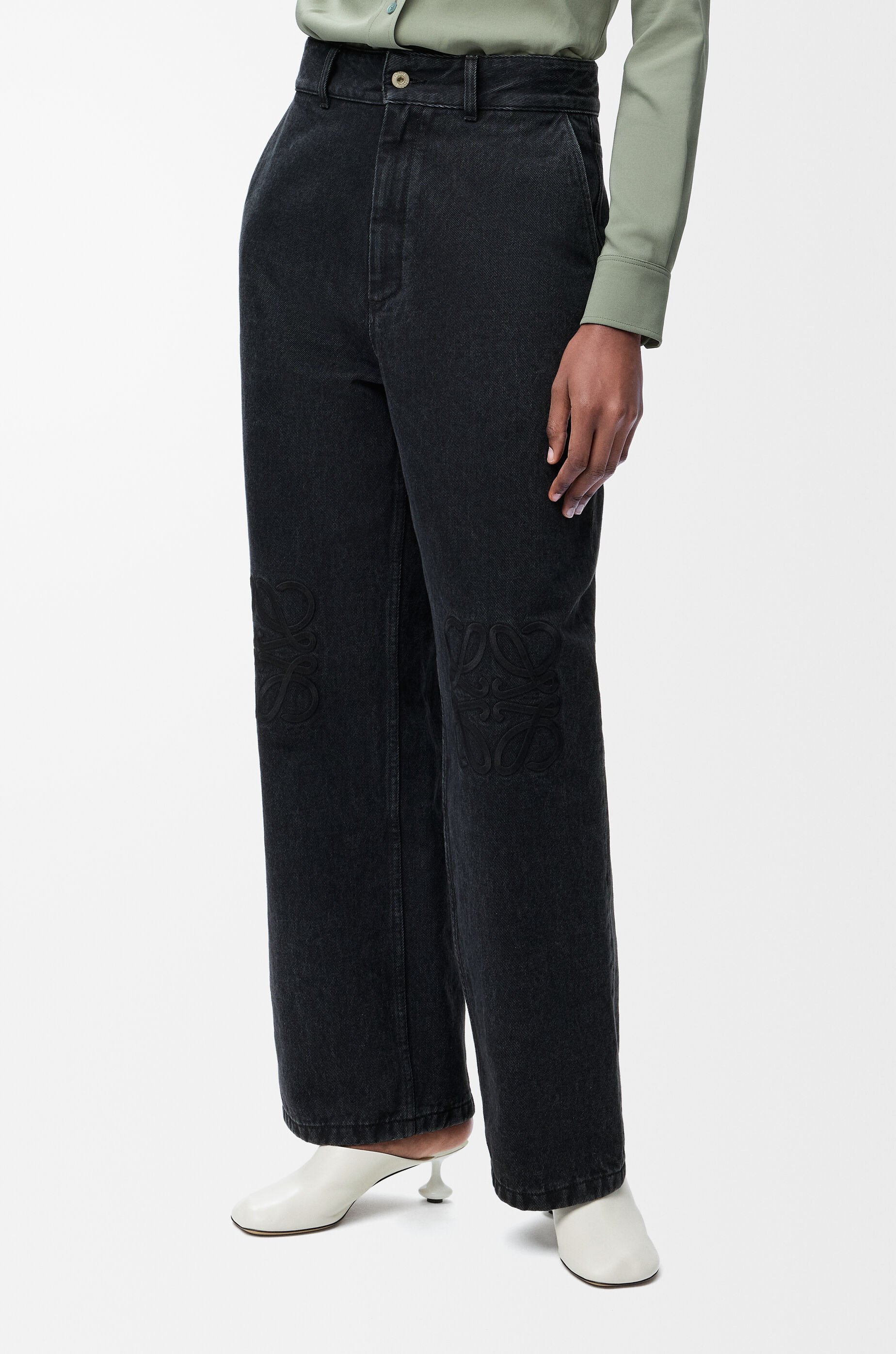 Loewe Jeans With Belt Loops In Black