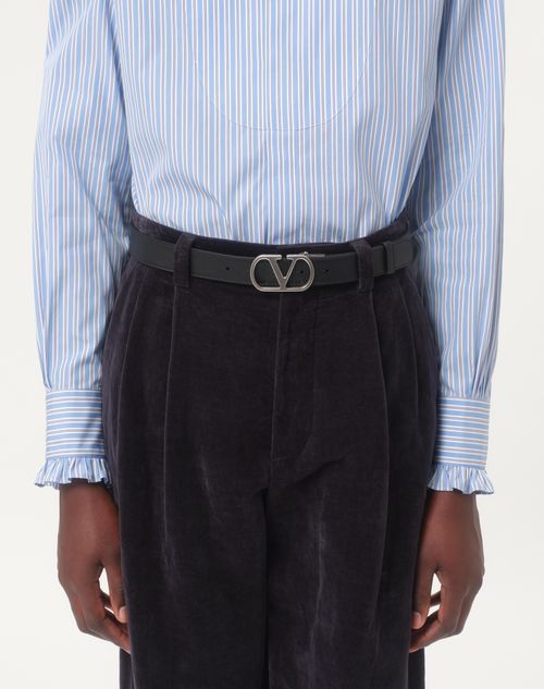 Valentino Garavani Vlogo Signature Belt In Shiny Calfskin 30 Mm