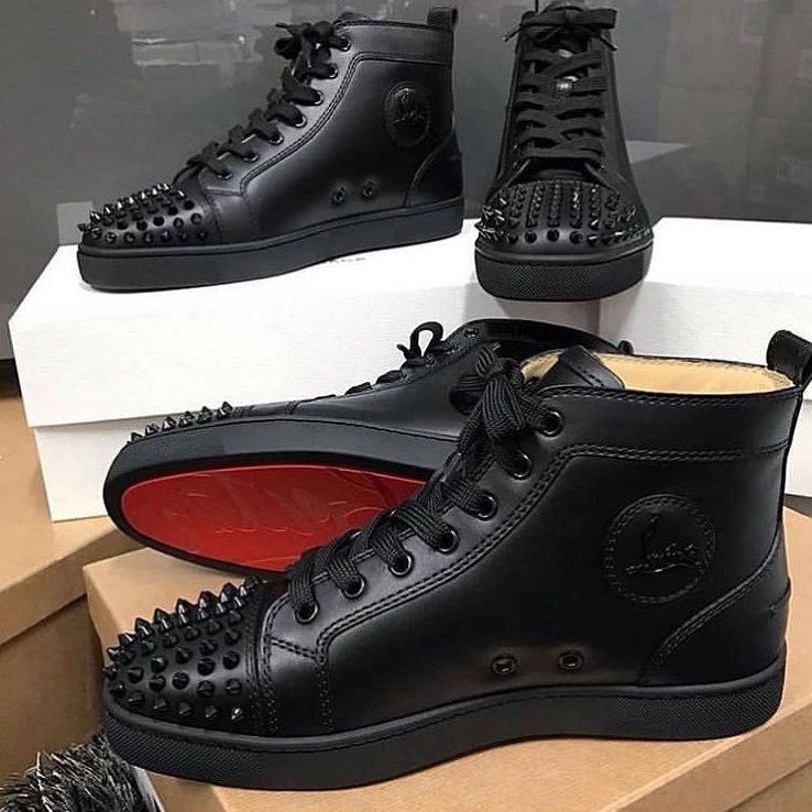 Christian Louboutin Black Louis Orlato Sneakers In Black