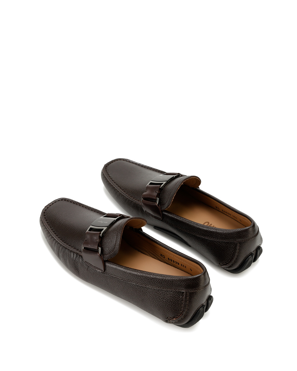 Ferragamo Chocolate Logo Buckle Business Casual Shoes In Black