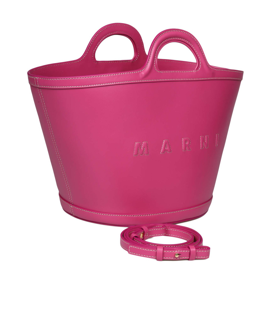 Marni Fuchsia Tropicalia Tote Bag In Pink