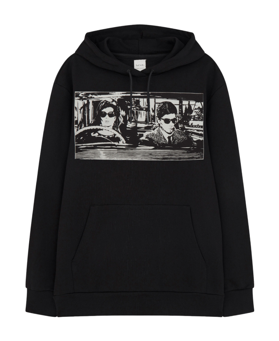 Paul Smith Graphic-print Drawstring Hoodie In Black