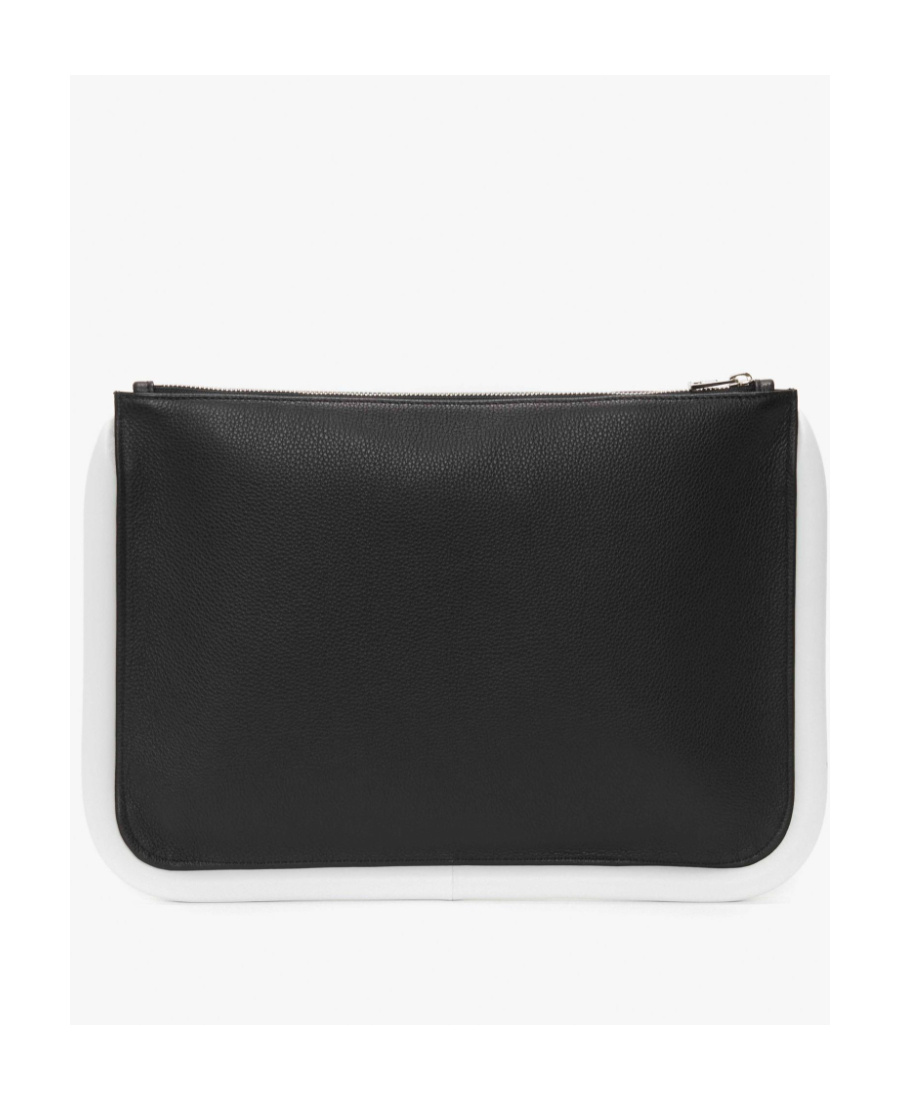 Jw Anderson Large Bumper-tube Clutch Contrast Trim In Black