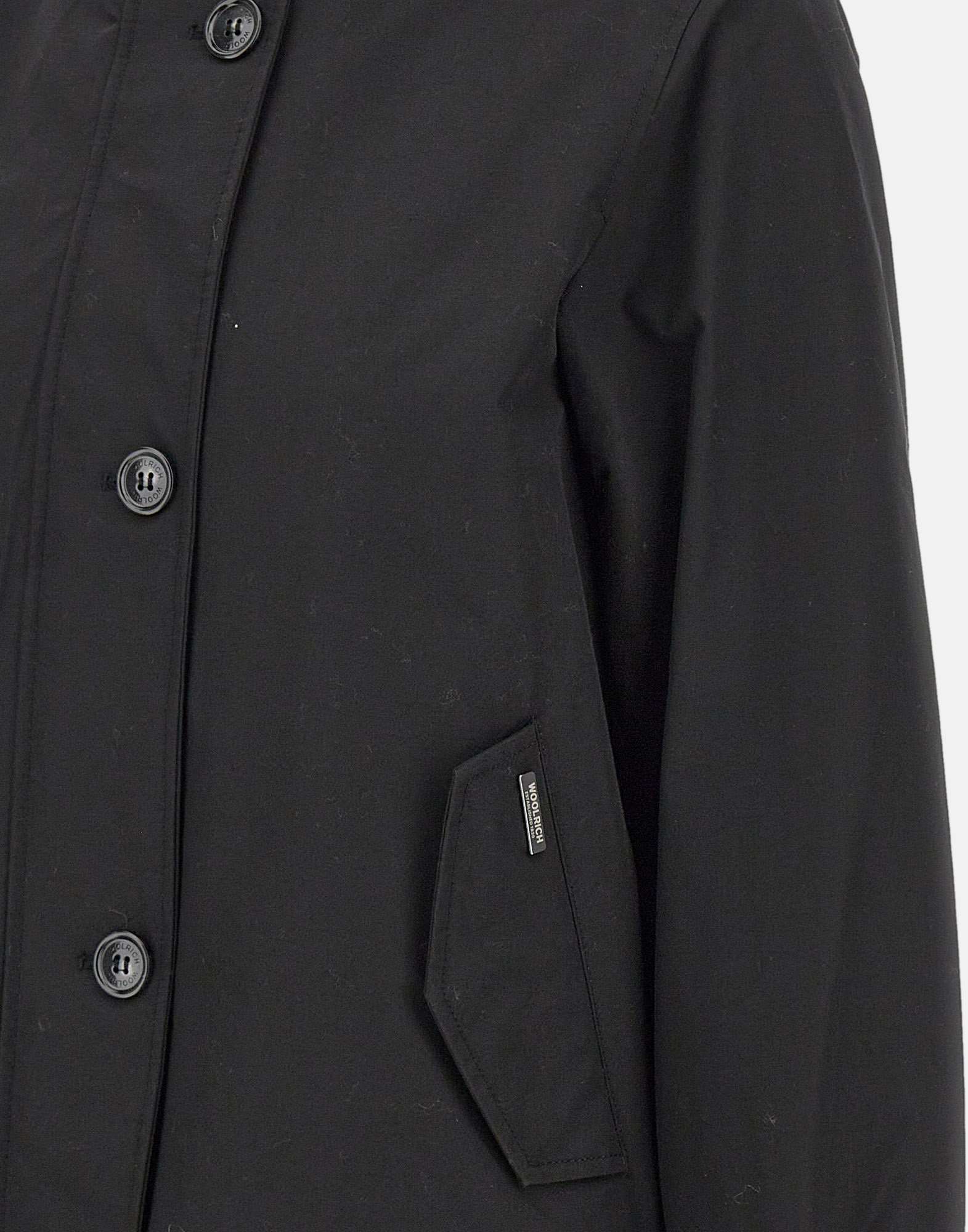 Woolrich Quilted Hooded Jacket In Black