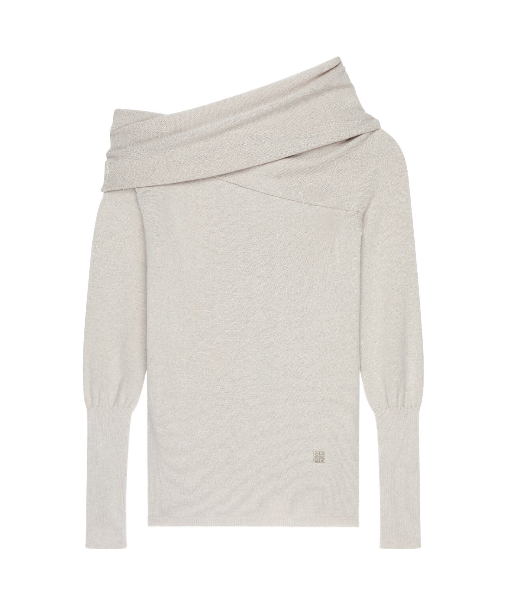 Givenchy Wool And Cashmere Asymmetrical Pendant Sweater In Light Brown
