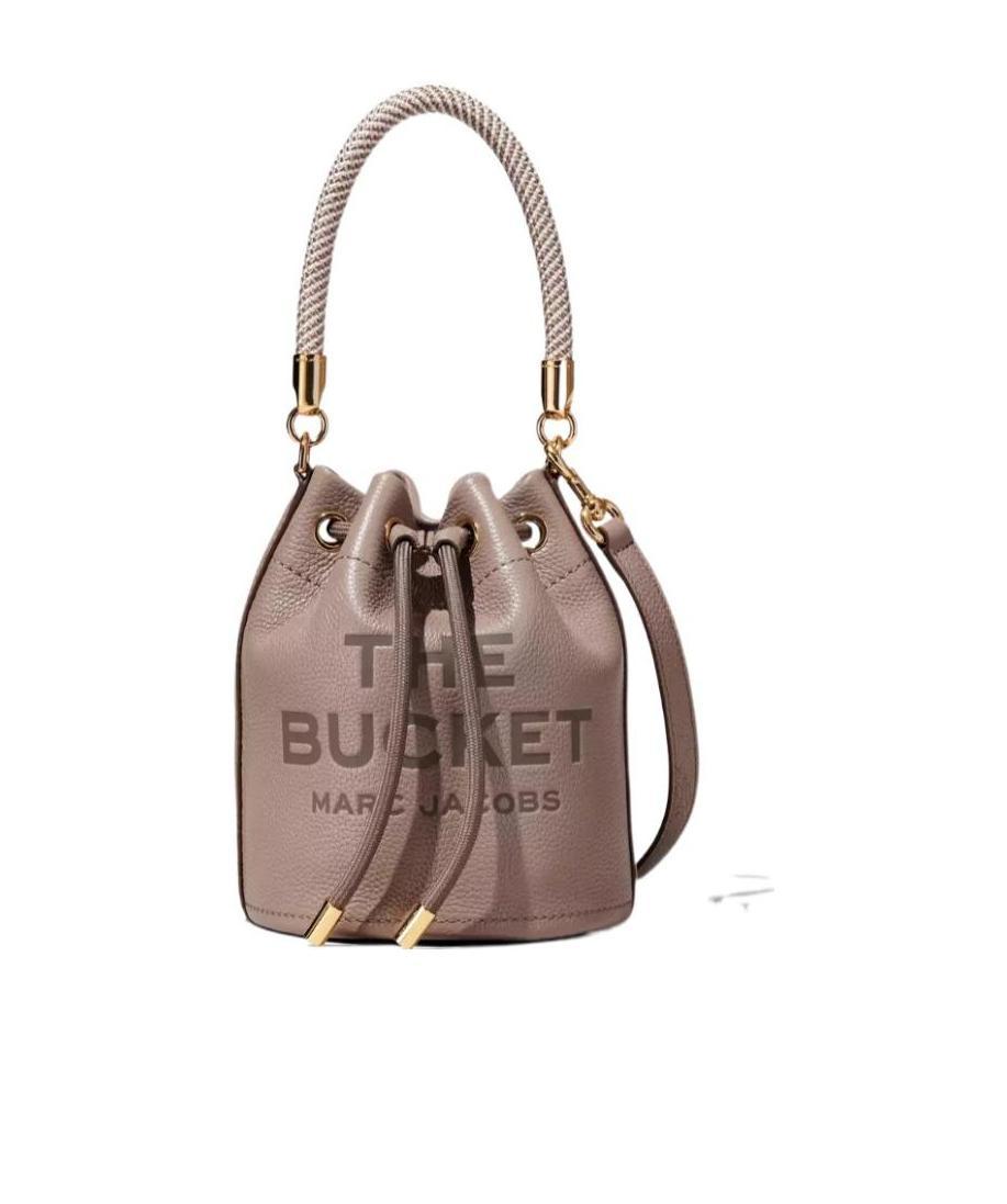 Marc Jacobs Debossed-logo Leather Bucket Bag In Brown