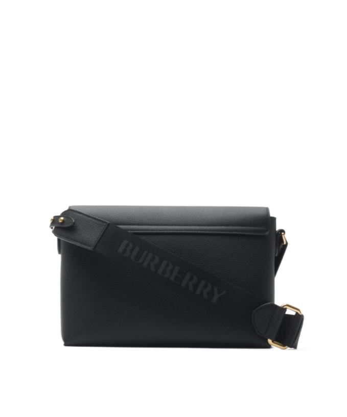 Burberry Note Medium Canvas And Leather Shoulder Bag In Black