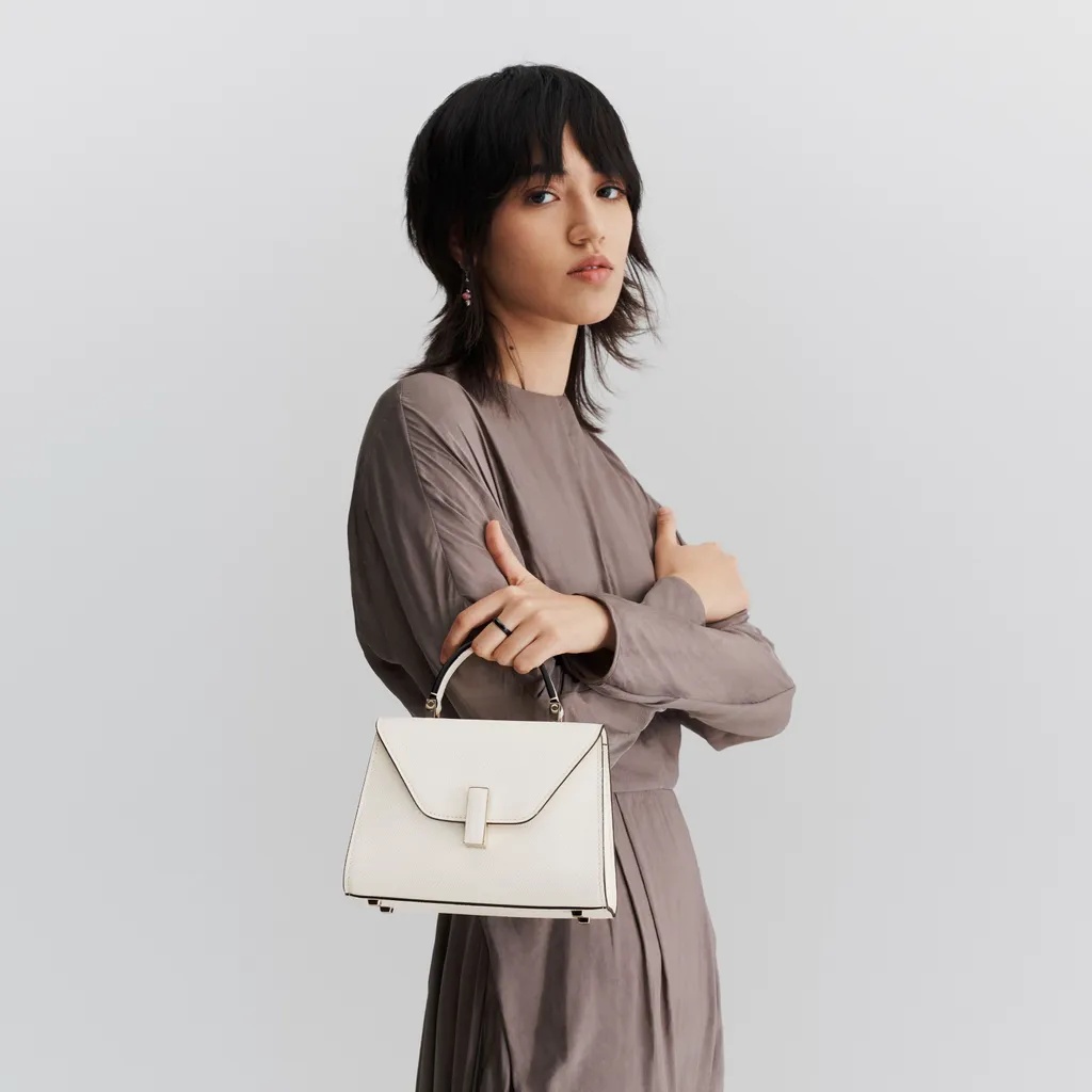 Valextra Micro Iside Crossbody Bag In White