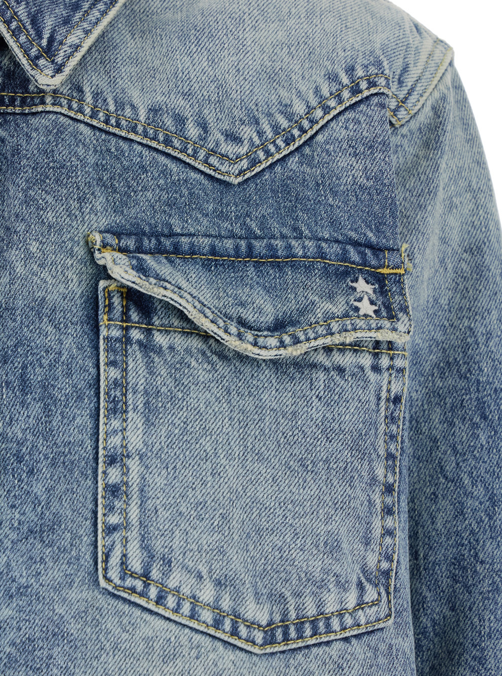 Icon Denim Shirt Jacket With Classic Collar In Blue