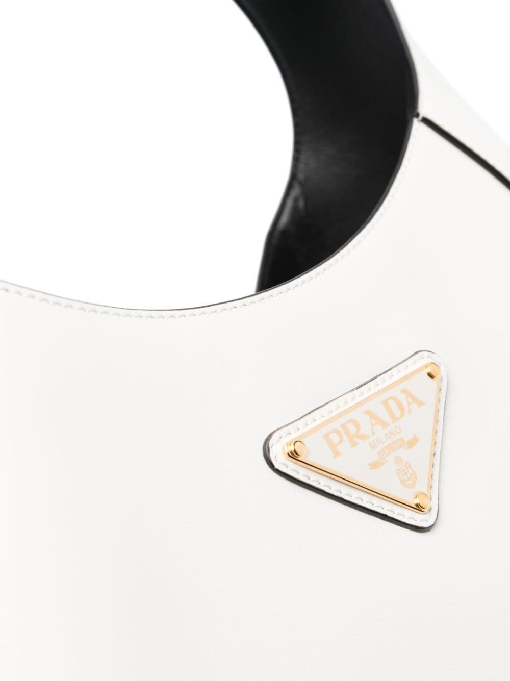Prada White Leather Shoulder Bag In White