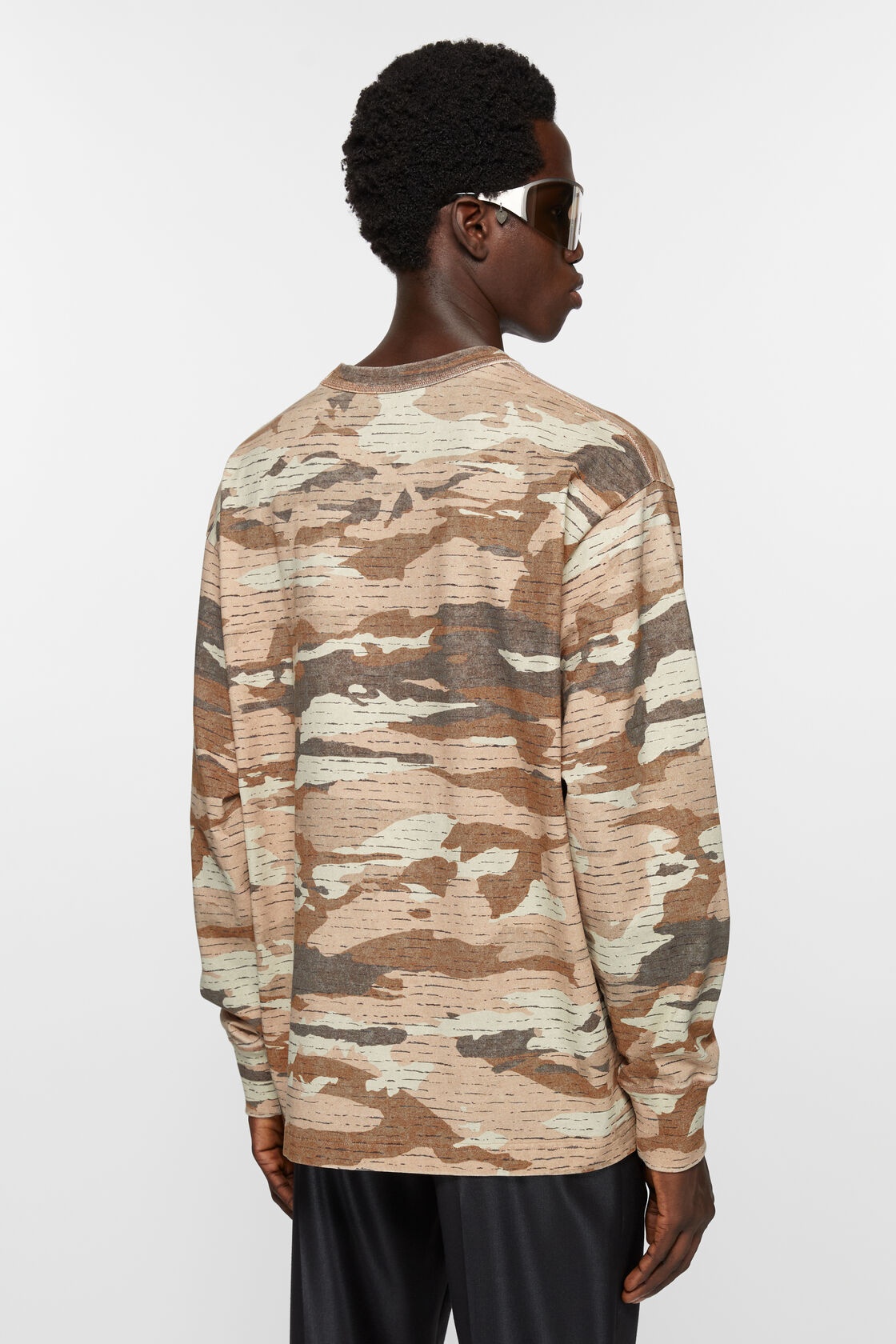Acne Studios Abstract-print Sweatshirt In Nude