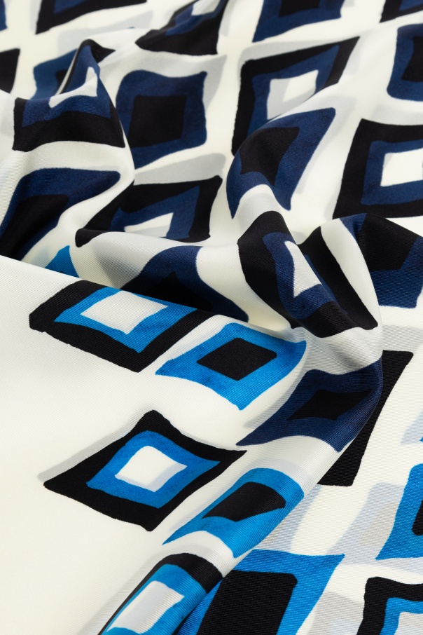 Lanvin Geometric-print Silk Scarf In White