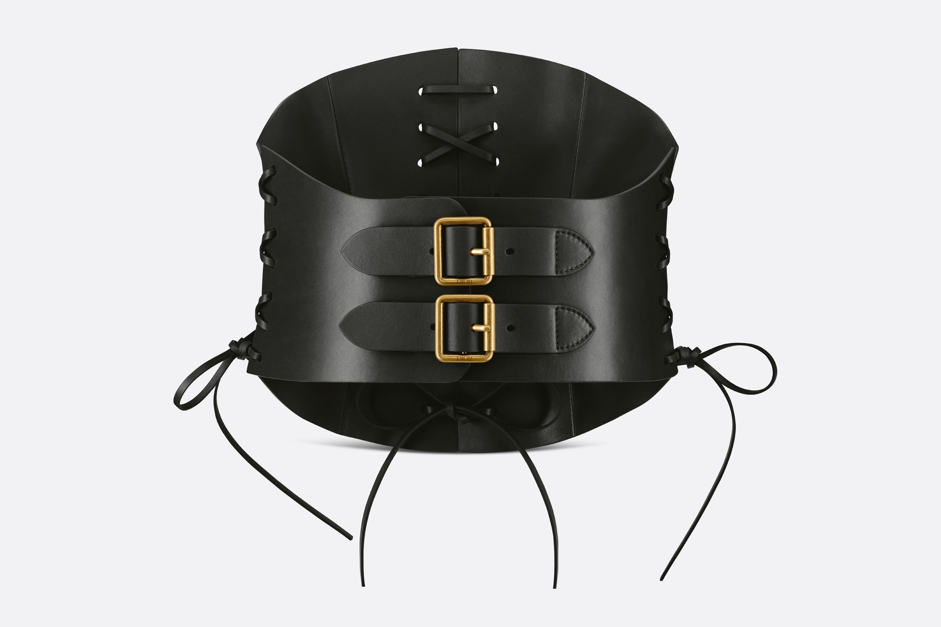 Dior Black D Lace Corset Belt In Black