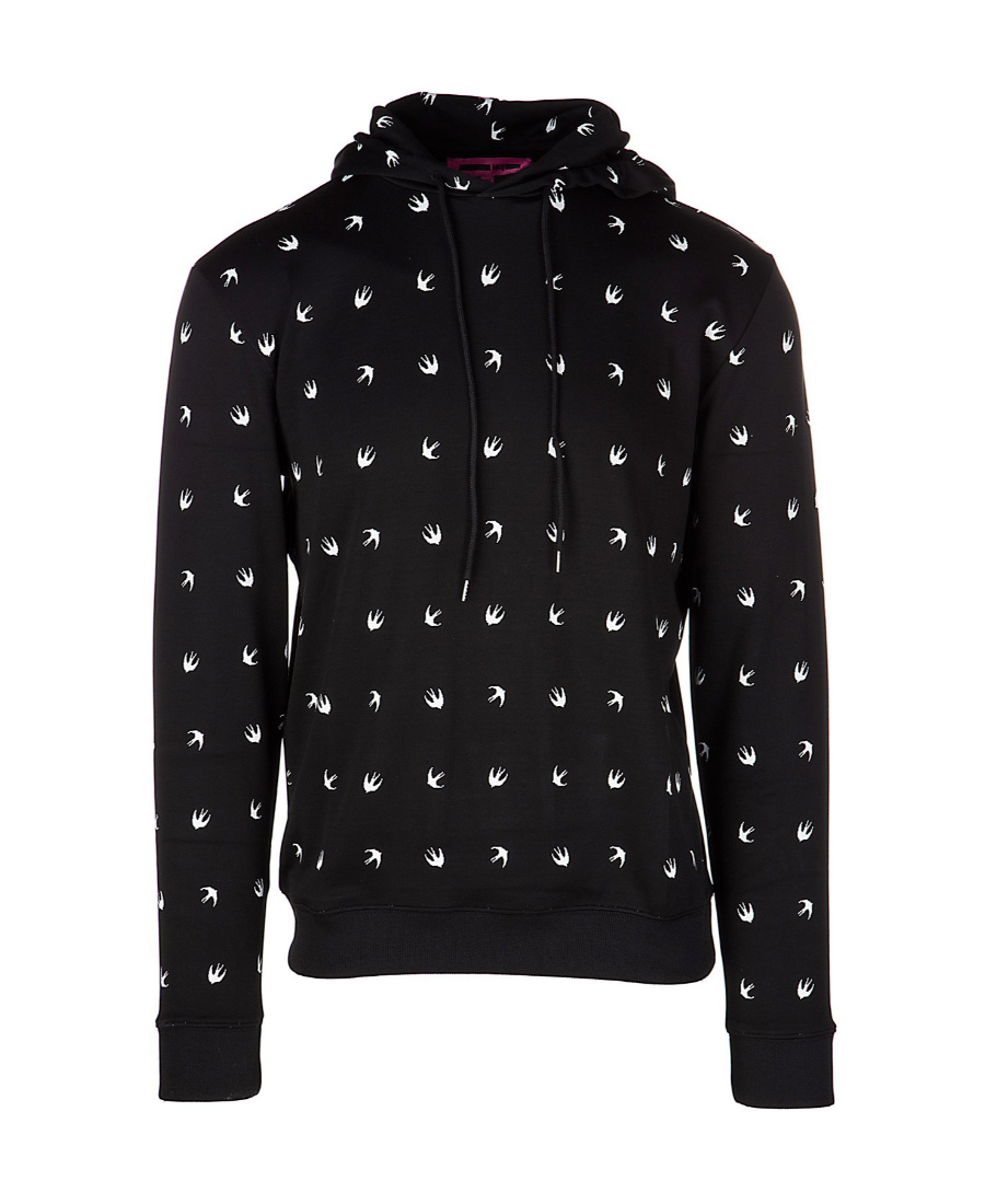 Mcq By Alexander Mcqueen Printed Hooded Sweater In Black