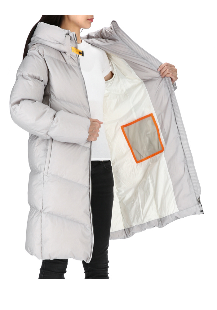 Shop Parajumpers Long-sleeved Hooded Down Jacket In White