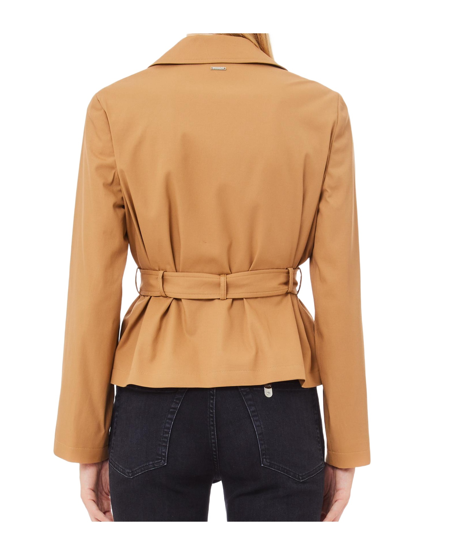 Liu •jo Liu Jo Double-breasted Beige Trench Coat With Tailored Silhouette In Nude