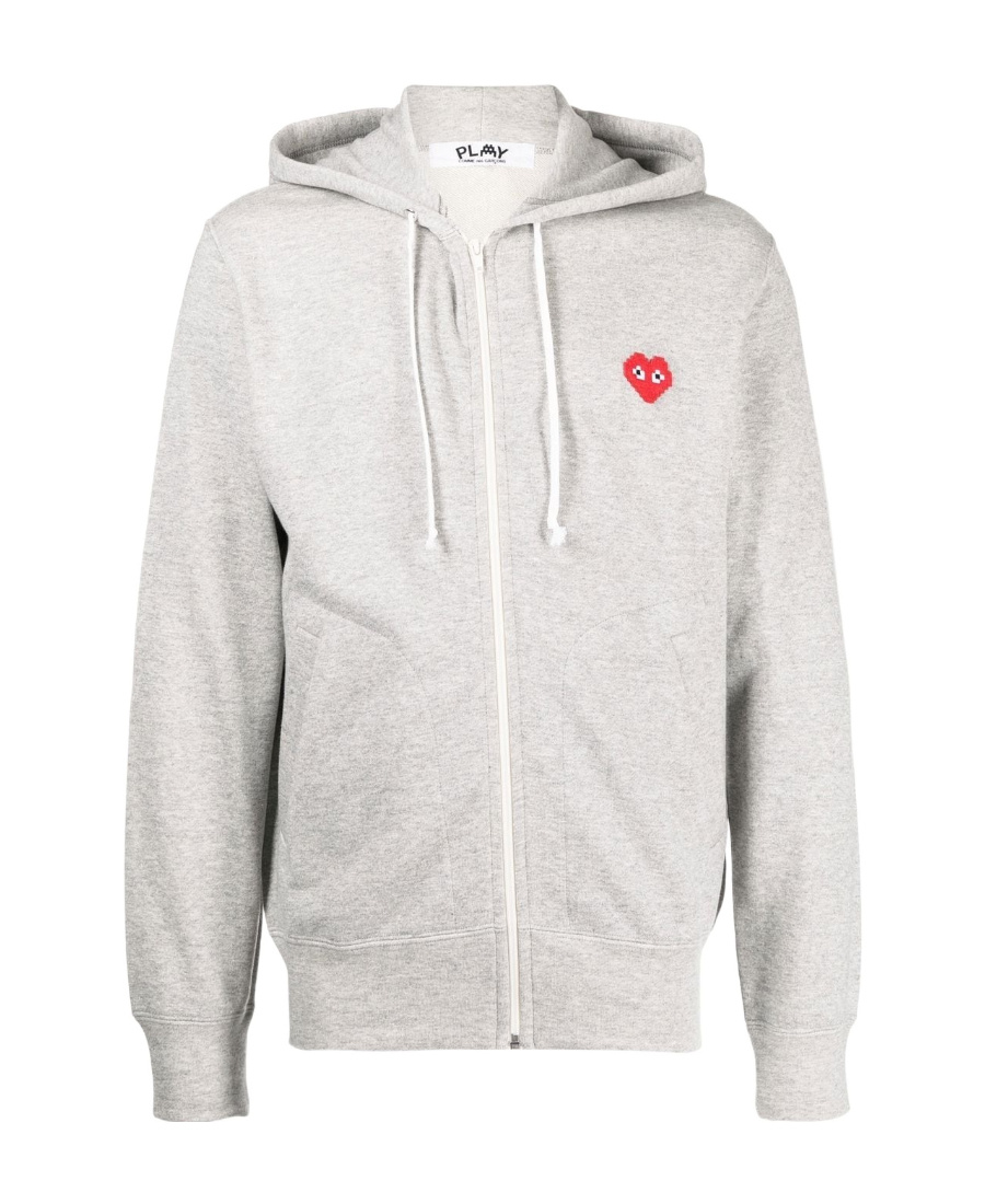 Shop Comme Des Garçons Play Logo Casual Coat In White