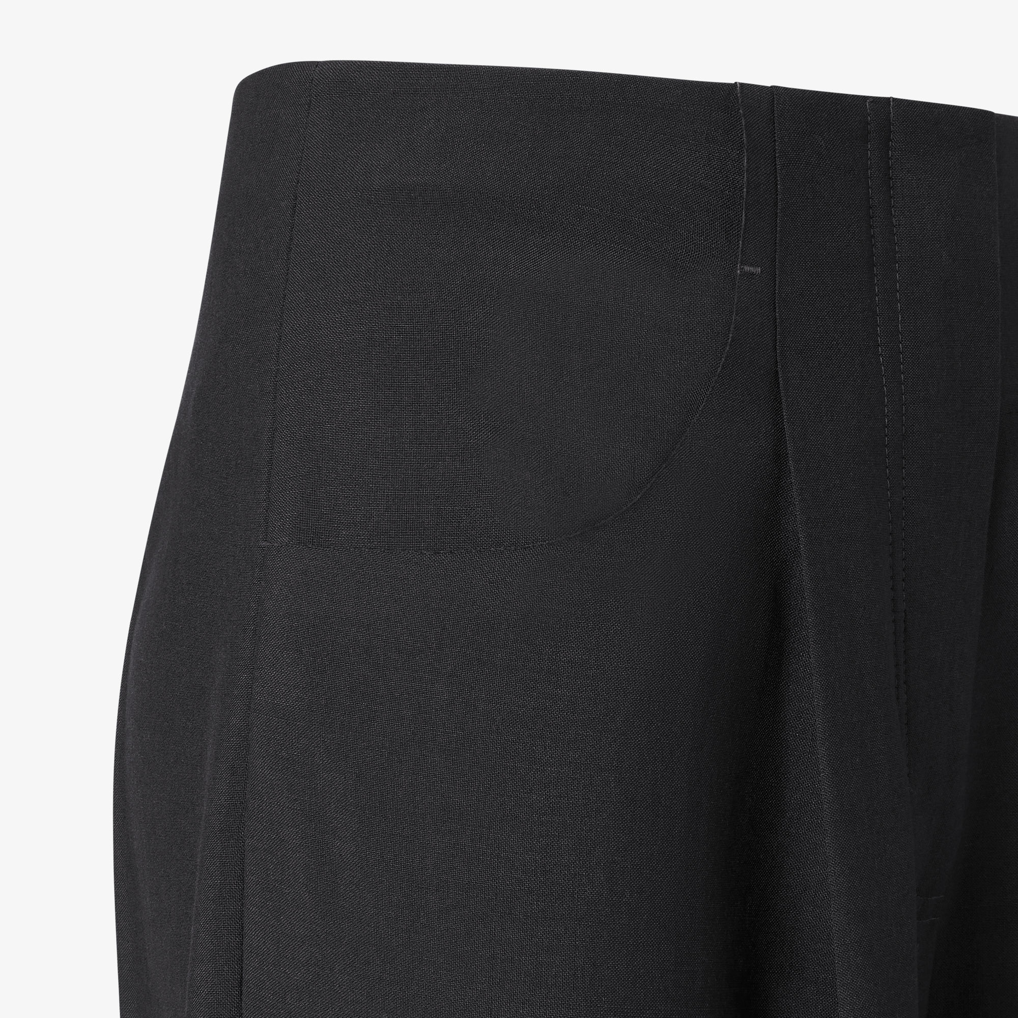 Fendi Black Wool And Mohair Pants In Black