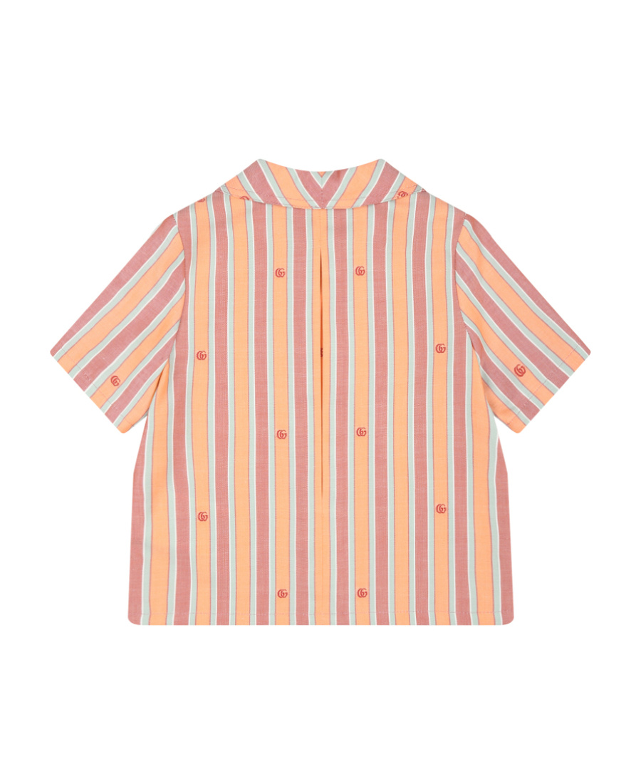 Gucci Interlocking G Stripe-print Shirt In Pink