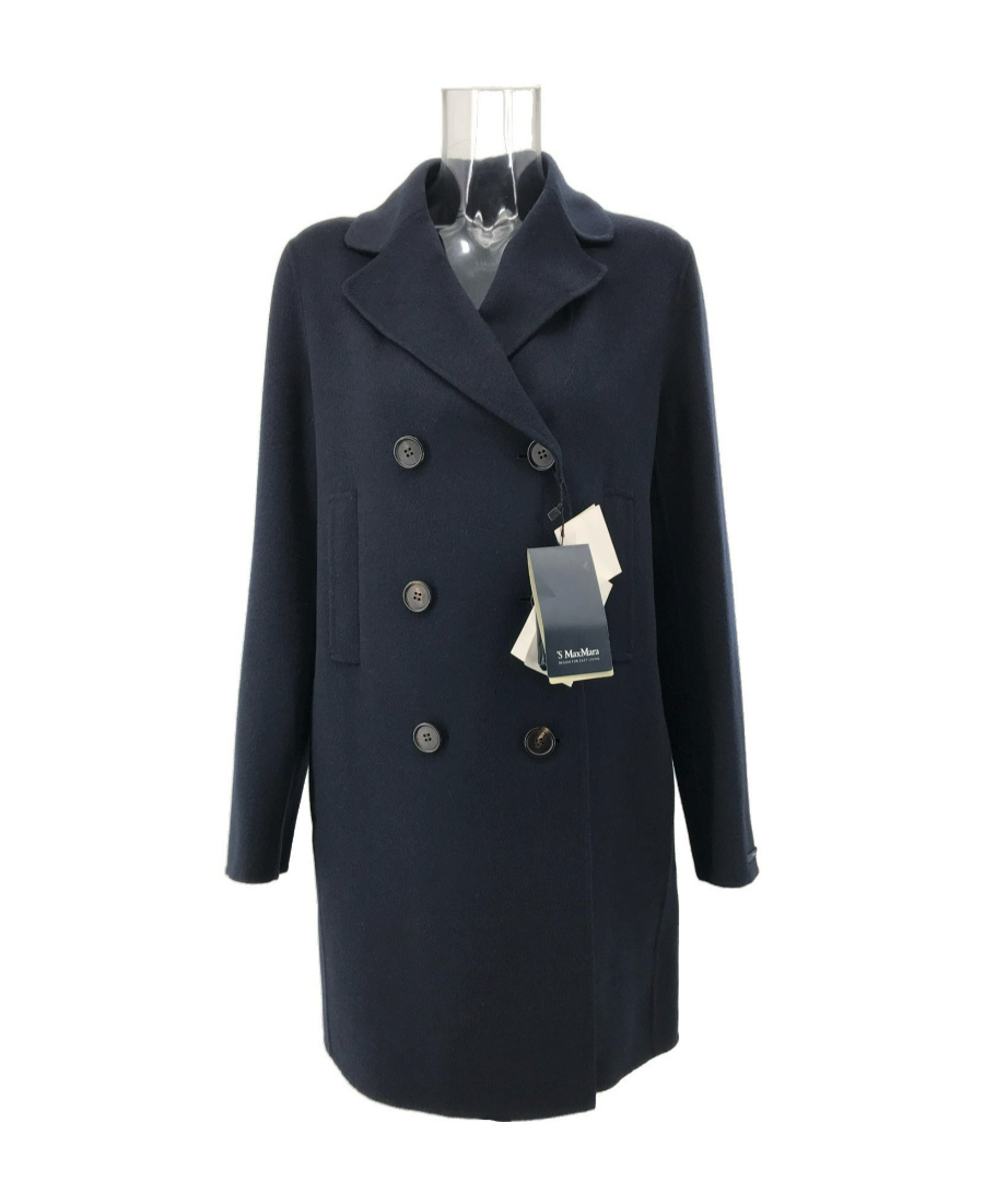 Max Mara Double Breasted Coat In Black