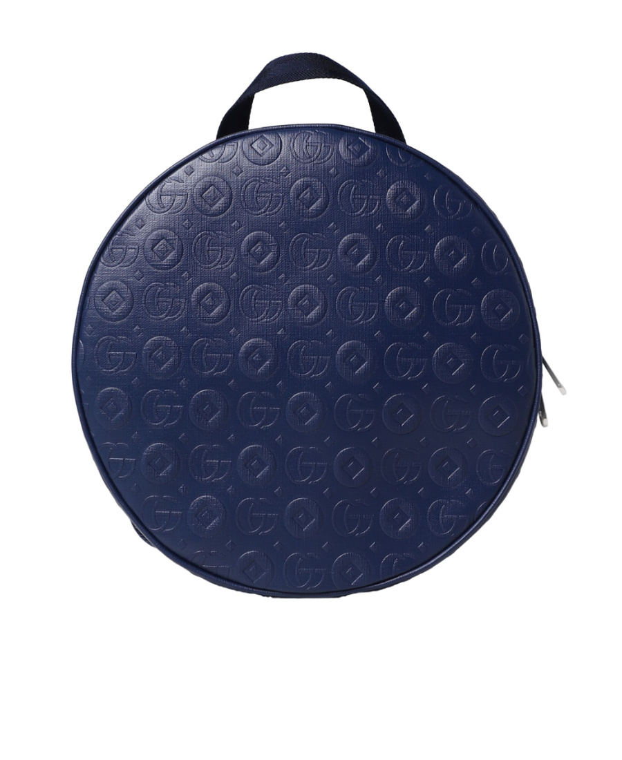 Gucci Embossed Logo-print Leather Backpack In Blue