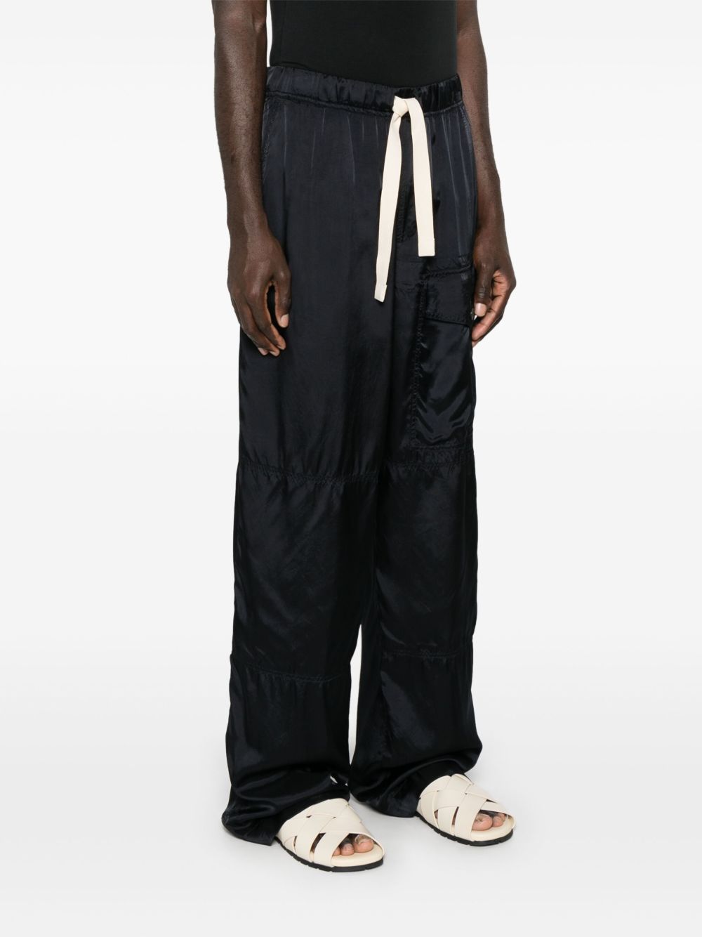 Dries Van Noten Elastic Waist Casual Pants In Black