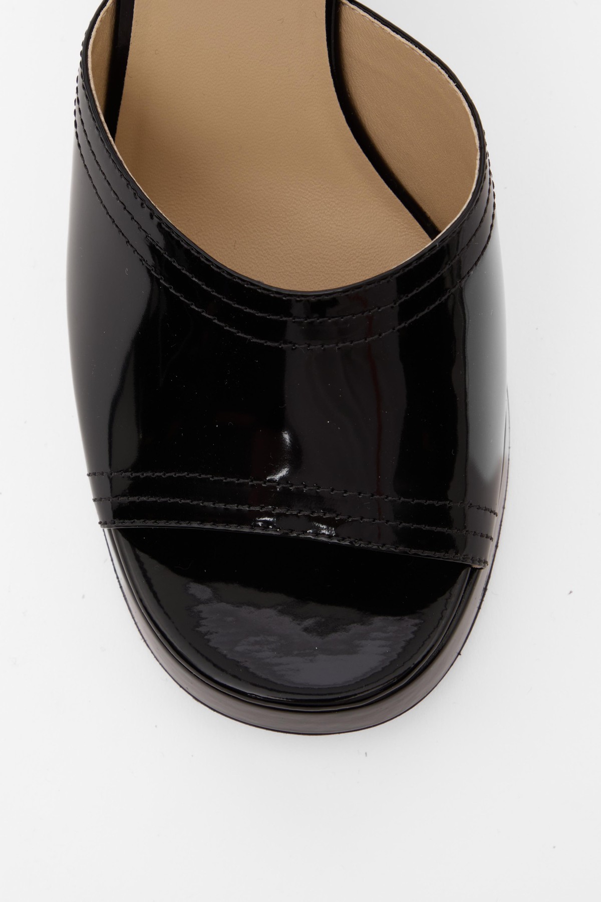 Valentino Garavani Fawcette Platform Sandal In Polished Calfskin 100mm Woman Black 42 In Black