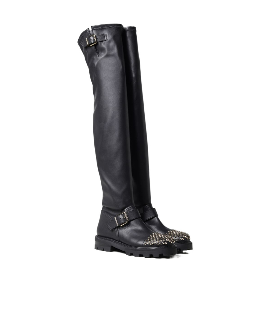 Jimmy Choo Biker Ii Knee-high Boots In Black